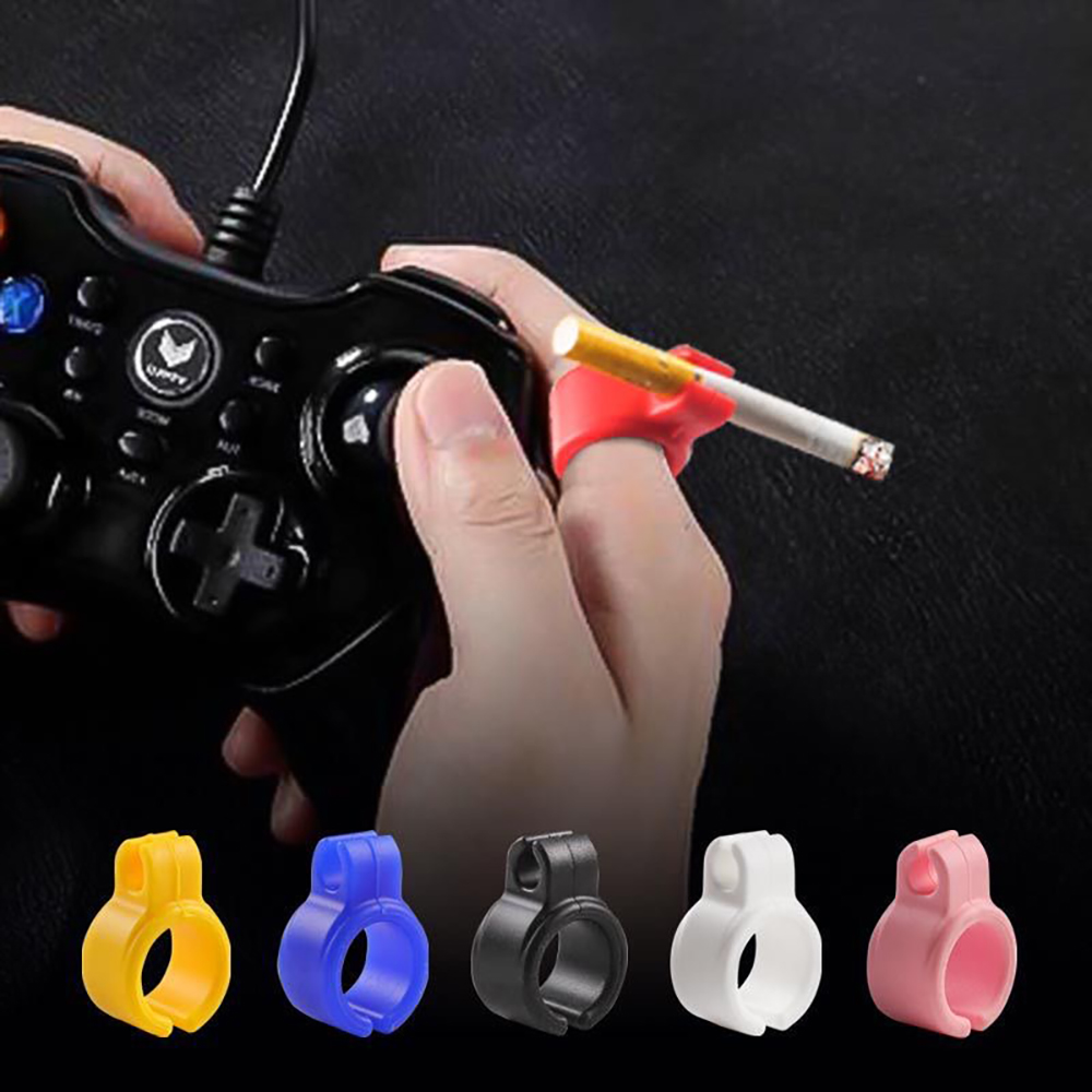 Vape Ring - シリコンシガレットホルダー,ゲームプレーヤー用のクリエイティブなポータブルクリップ,喫煙アクセサリー,1個,5個