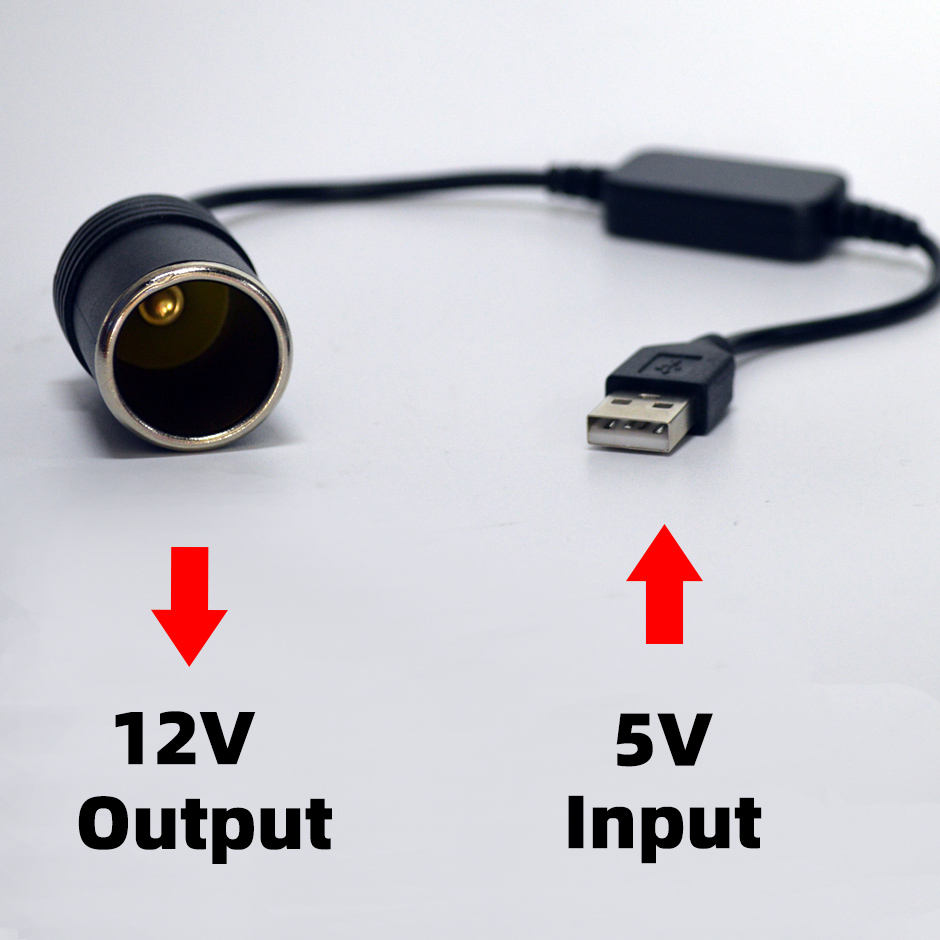 Accessories Experts Vape - 5Vから12VへのコンバーターケーブルエクステンダーUSBまたはタイプC充電器からシガーライターソケットへの電源アダプター電子機器アクセサリー