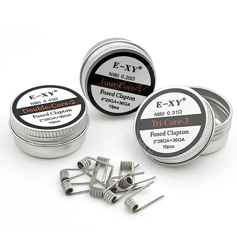 Clapton Wire Pre Built - 10 ピース/箱 Ni80 事前構築コイル 28GA 36GA