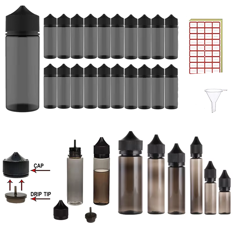 Juice Bottle Dropper - 20 個 30-120 ミリリットル PET 空ボトルプラスチックオイル充填ボトルポータブルスポイトボトル液体瓶ジュース用の絞り可能な容器