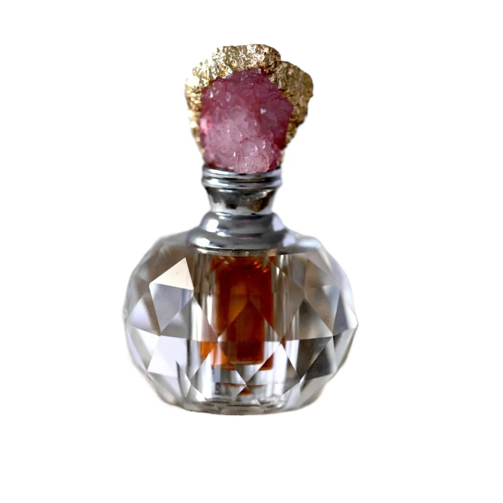 Juice Bottle Dropper - ヴィンテージピンククリスタルエッセンシャルオイルボトル,詰め替え可能な香水スポイトボトル,車の香水ボトル,クリスタルデコレーション,ギフト,2ml