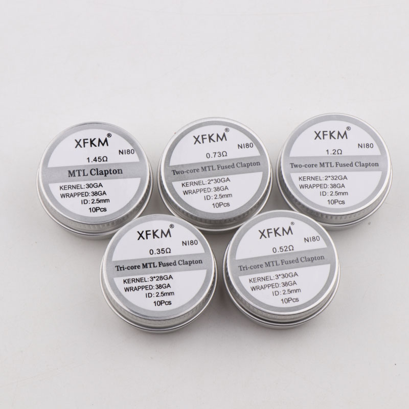 Clapton Wire Pre Built - 新しいxfkm 10ピース/箱n80/a1/ss316l mtl clapton,統合コイル,mtl rda rta