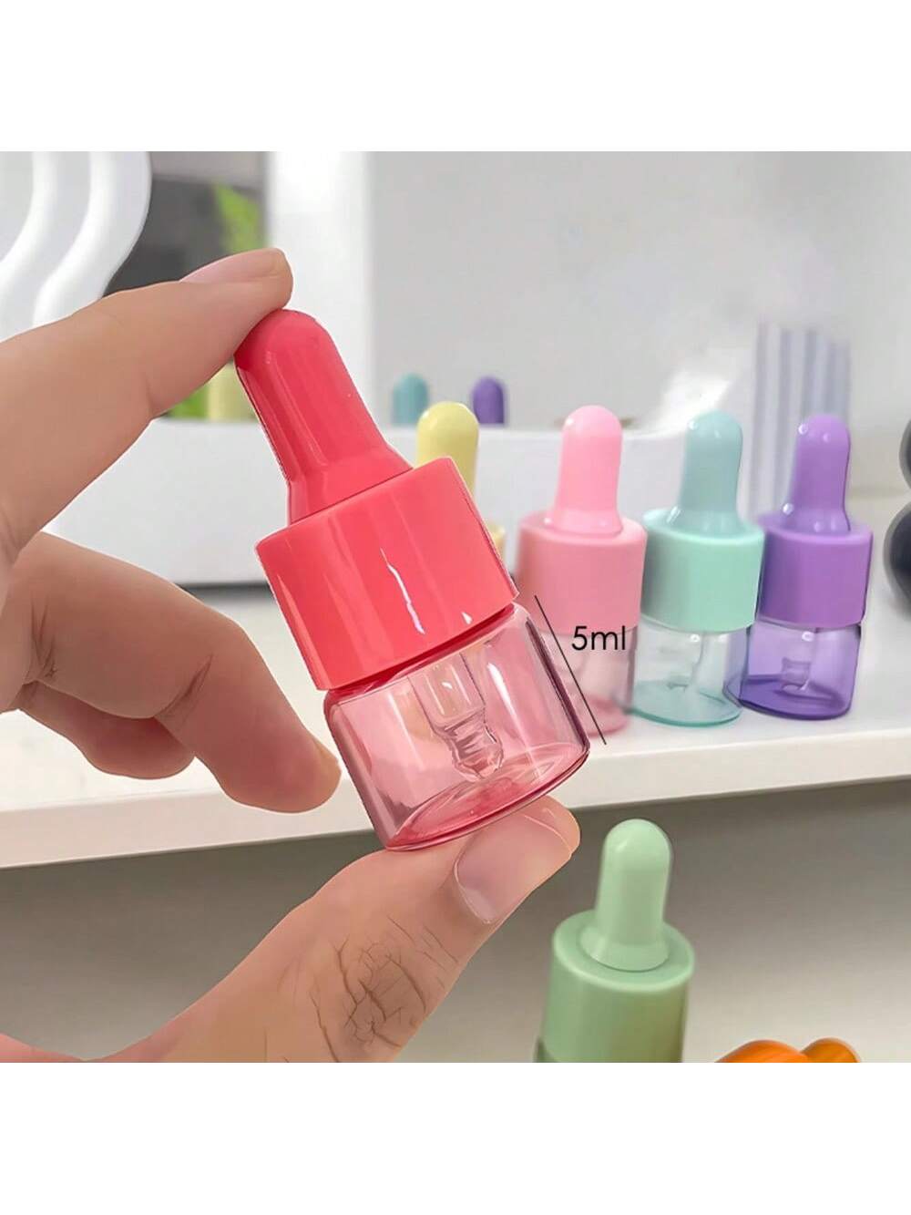 5 個 5ml 10ml カラーガラススポイトボトル空詰め替 - Juice Bottle Dropper のレビューと価格