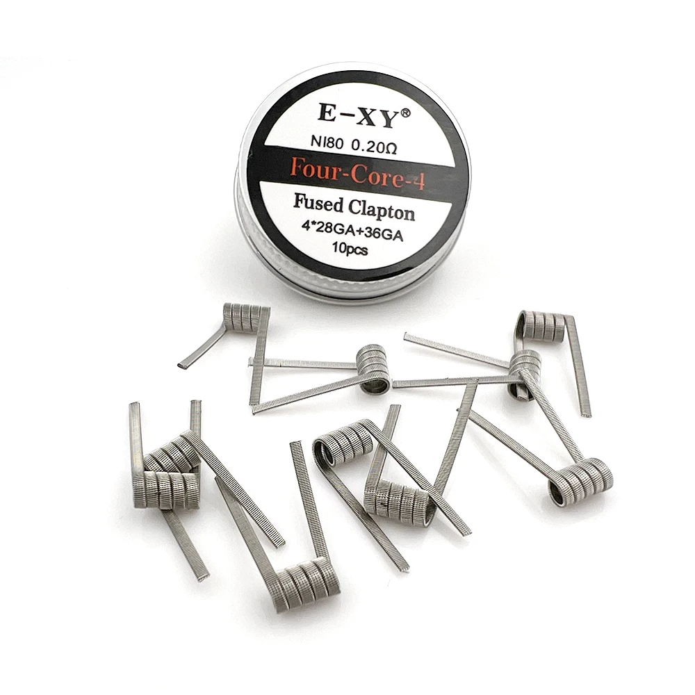 10 ピース/箱 Ni80 事前構築コイル 28GA 36G - Clapton Wire Pre Built のレビューと価格