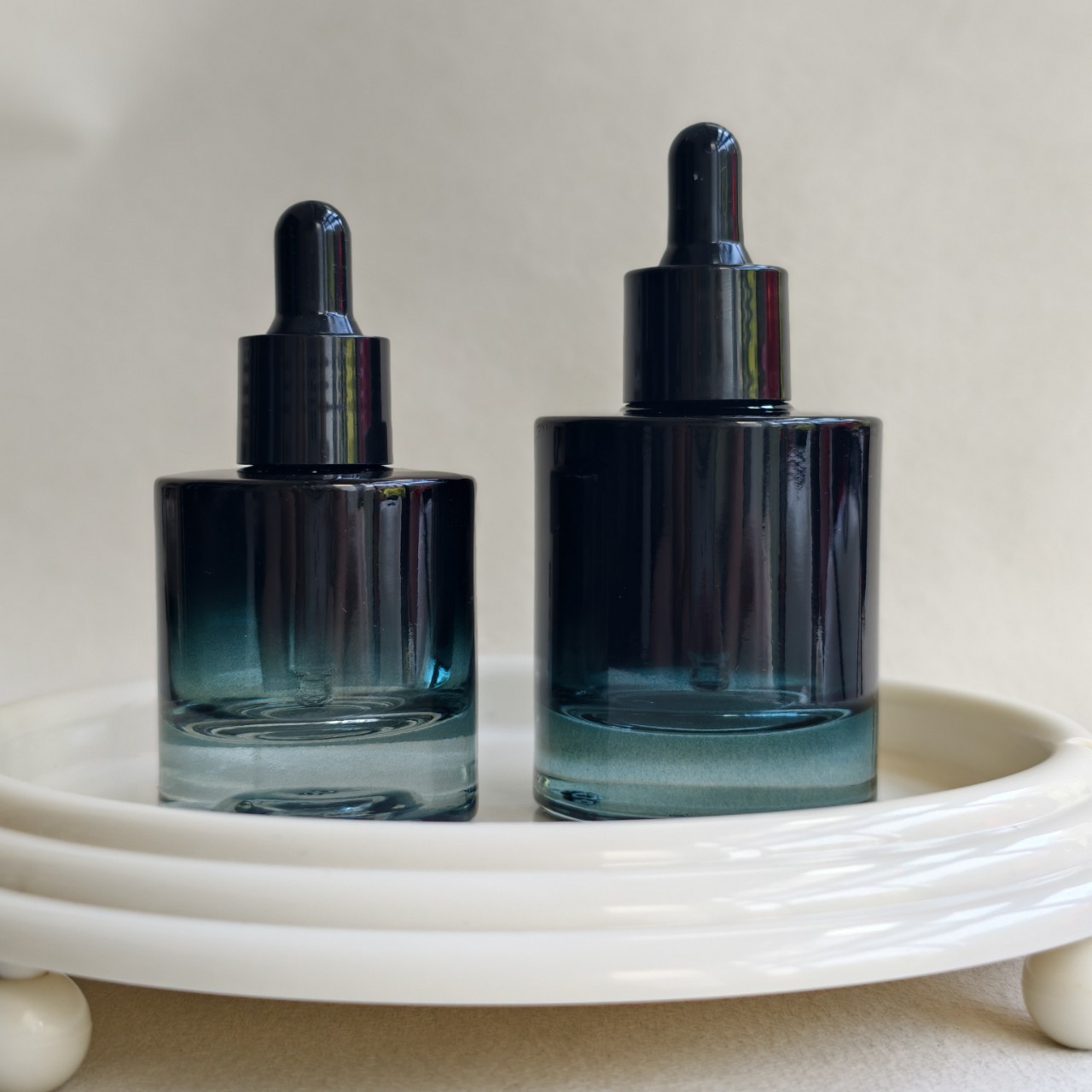 30ml 50ml 香水瓶 グラデーションティールブラック  - Juice Bottle Dropper のレビューと価格