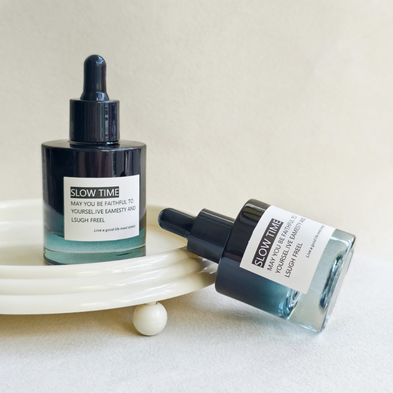 30ml 50ml 香水瓶 グラデーションティールブラック  - Juice Bottle Dropper のレビューと価格