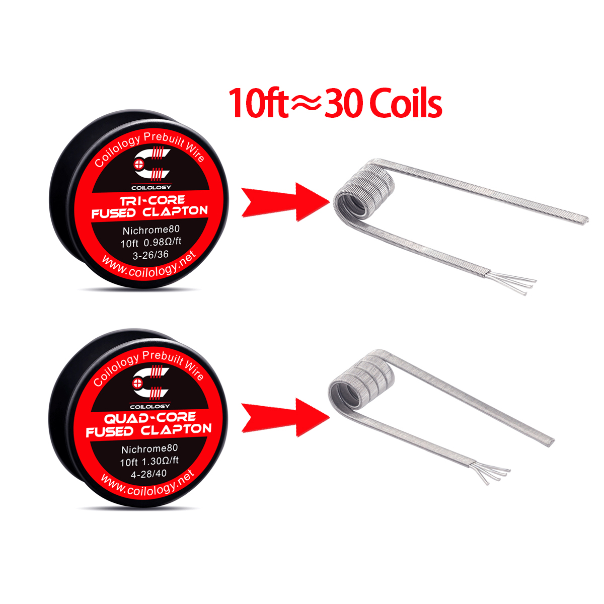 10 フィートの事前構築ワイヤー トリコア/クアッドコア ヒ - Clapton Wire Pre Built のレビューと価格