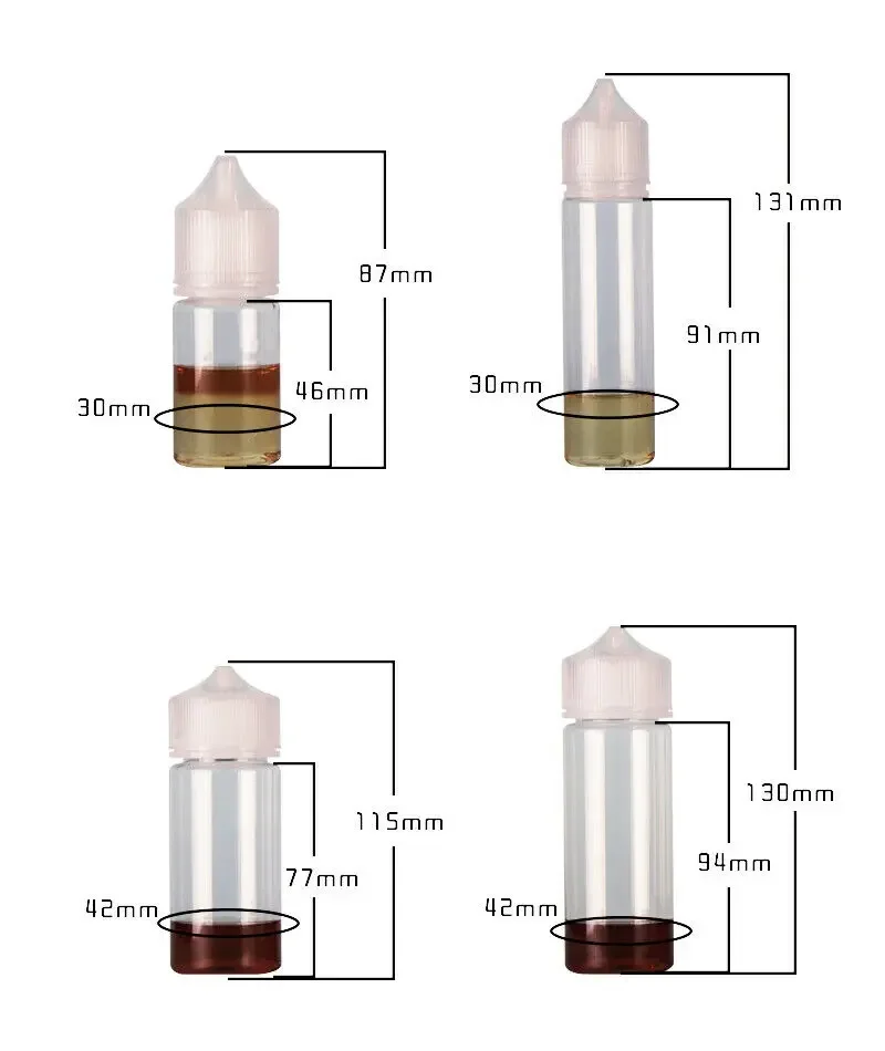 50 個 30/60/100/120 ミリリットル空のプラス - Juice Bottle Dropper のレビューと価格