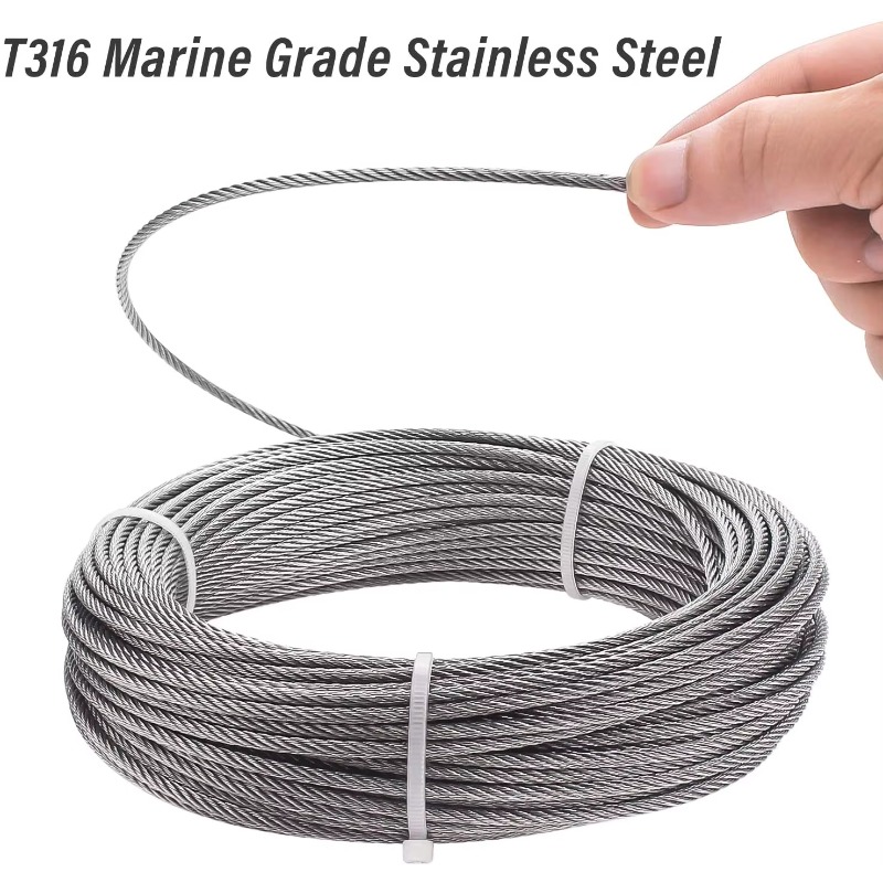 ワイヤーロープ 7X19 直径3.18mm 3.2mm 1/ - Stainless Wire Ss316 のレビューと価格