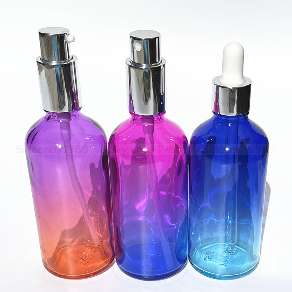 1X 3x 100ml グラデーションカラーガラスボトル、シ - Juice Bottle Dropper のレビューと価格