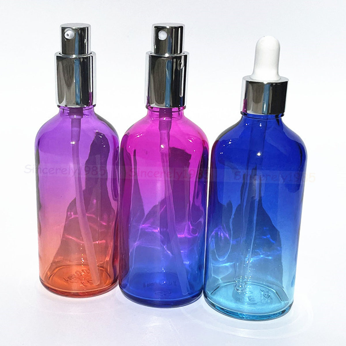 1X 3x 100ml グラデーションカラーガラスボトル、シ - Juice Bottle Dropper のレビューと価格
