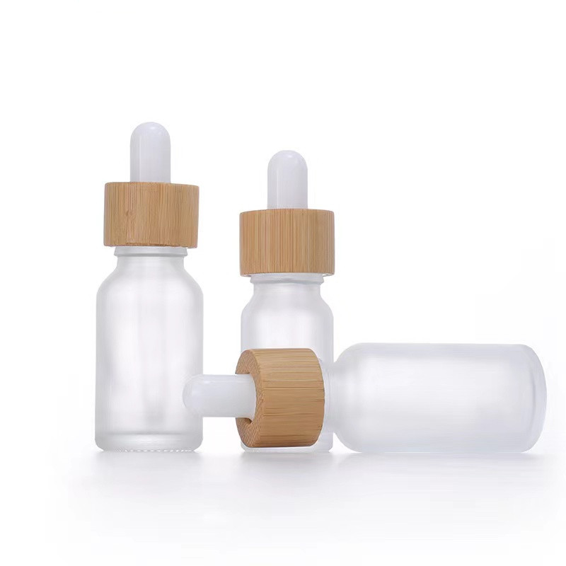 5X 10X つや消しクリアホワイトガラスドロッパーボトル竹 - Juice Bottle Dropper のレビューと価格