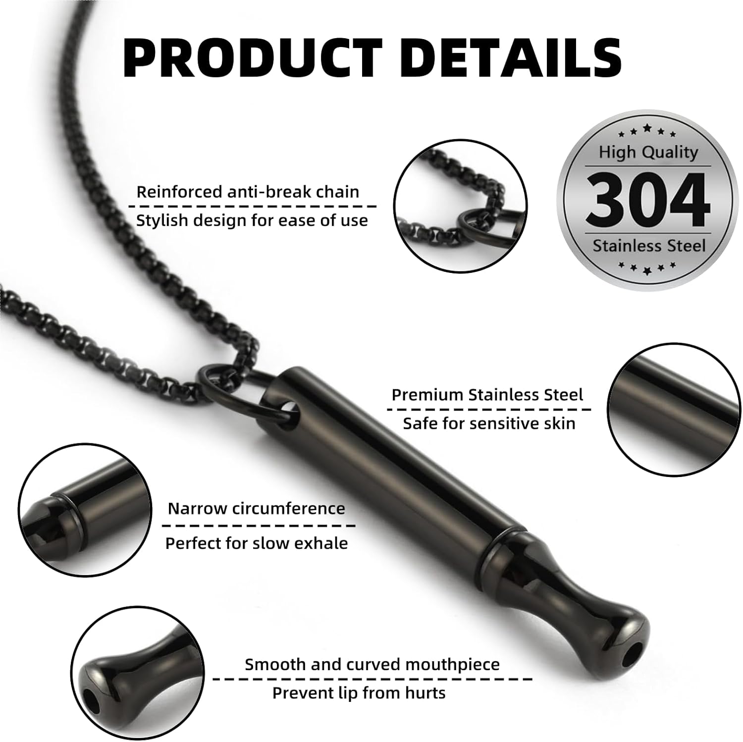 チタン鋼呼吸ネックレス 不安軽減 ブレスリンク 禁煙 ベイプ - Vape Accessory のレビューと価格